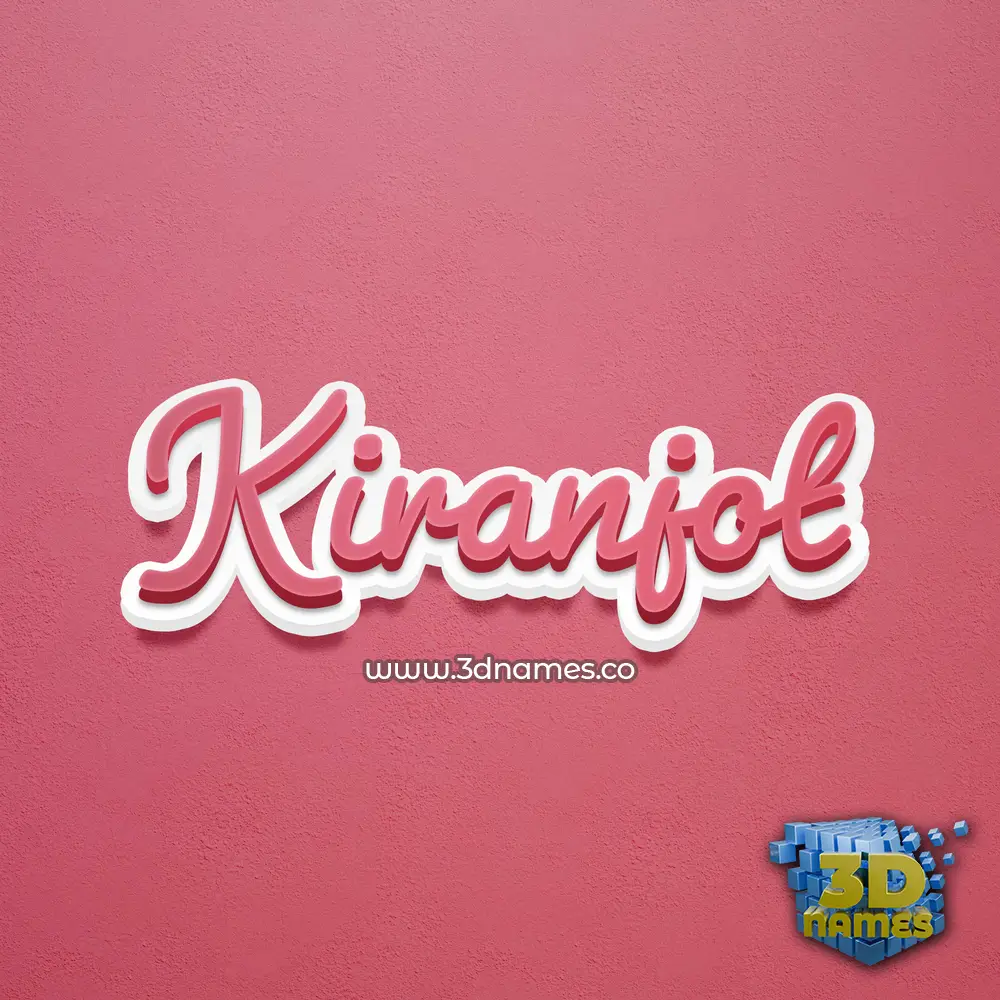 kiranjot in Red Scribble style - 3D name wallpaper