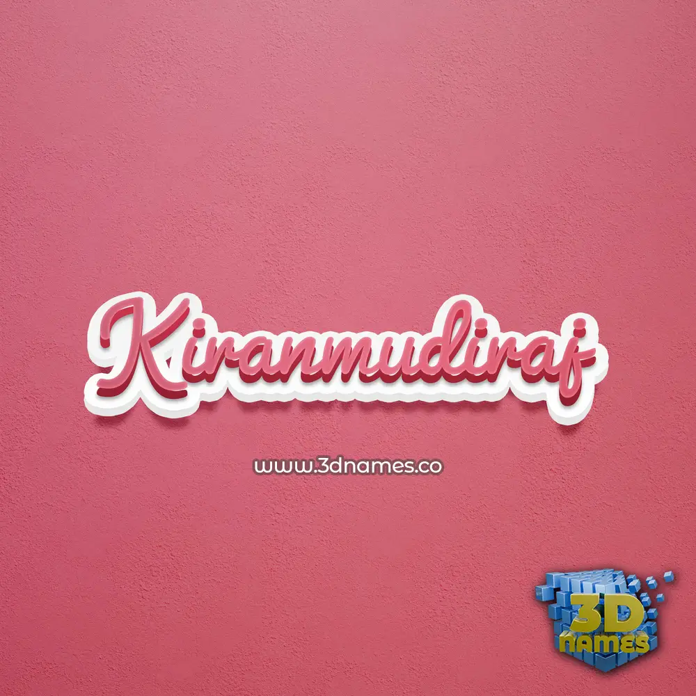 kiranmudiraj in Red Scribble style - 3D name wallpaper