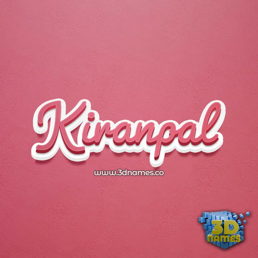 kiranpal in Red Scribble style - 3D name wallpaper