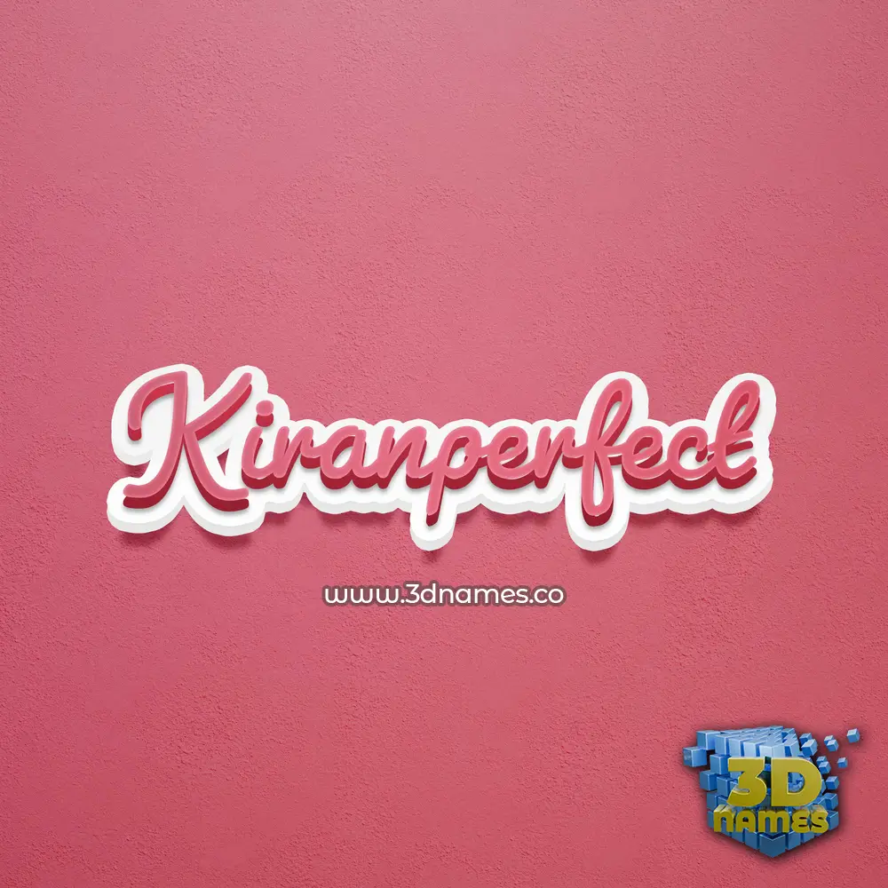 kiranperfect in Red Scribble style - 3D name wallpaper