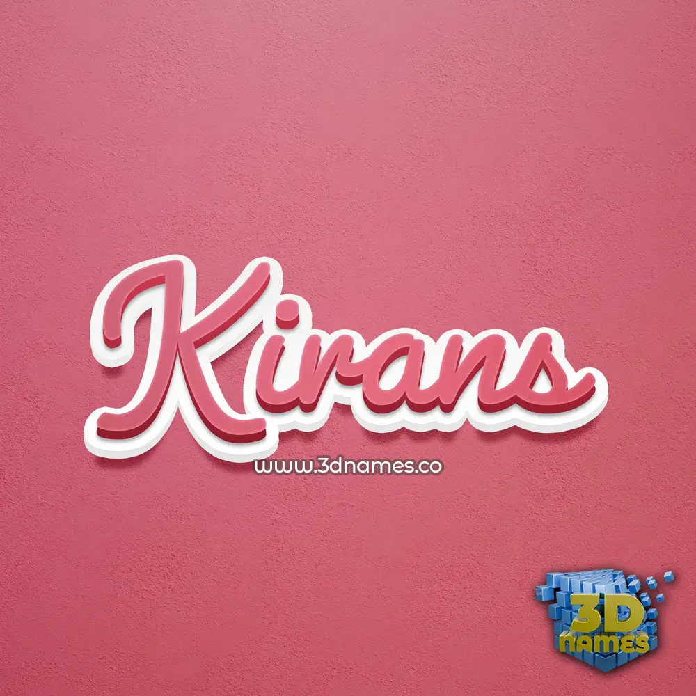 kirans in Red Scribble style - 3D name wallpaper
