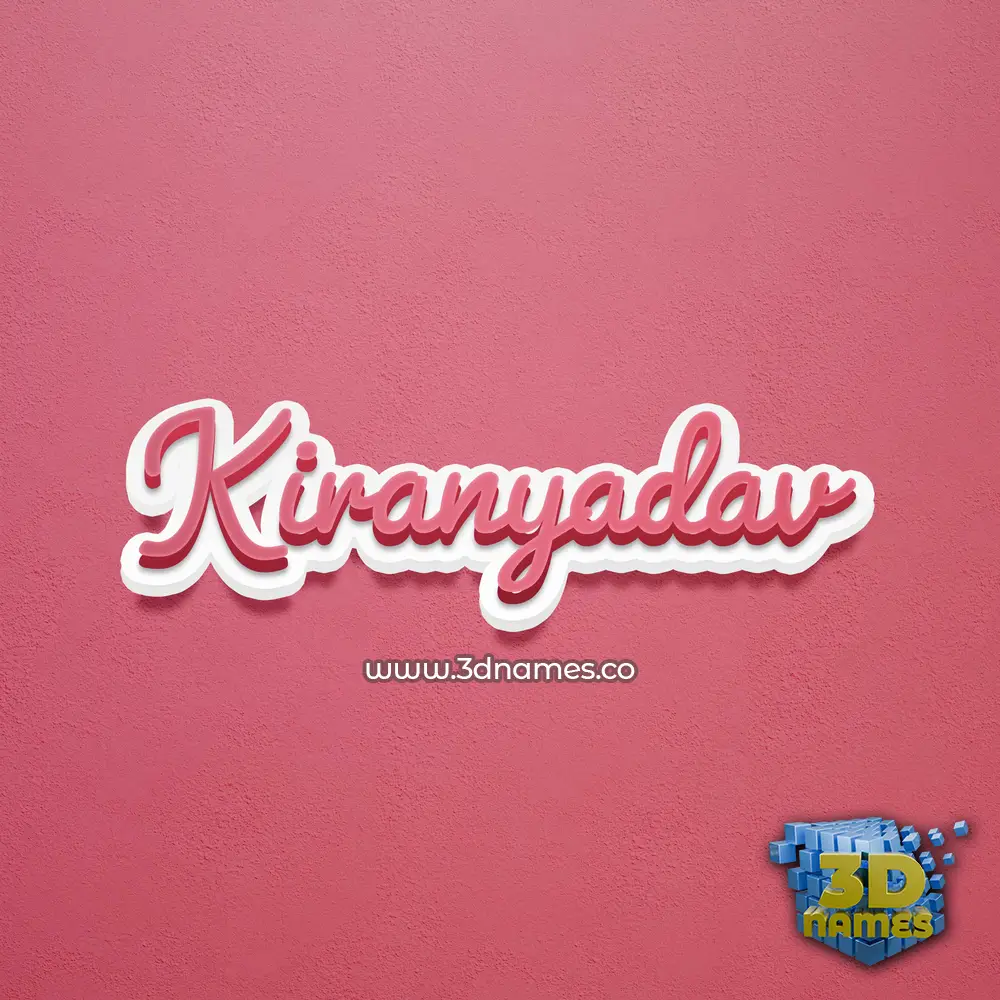 kiranyadav in Red Scribble style - 3D name wallpaper