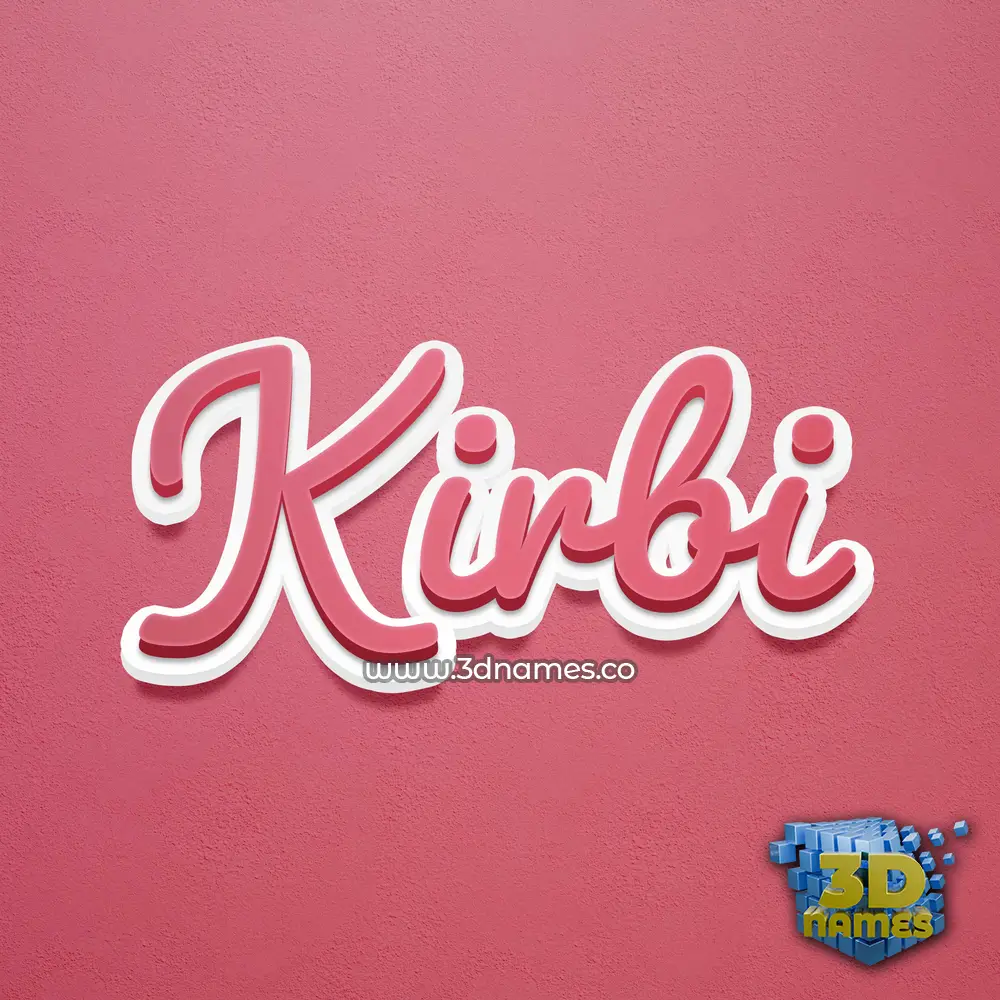 kirbi in Red Scribble style - 3D name wallpaper