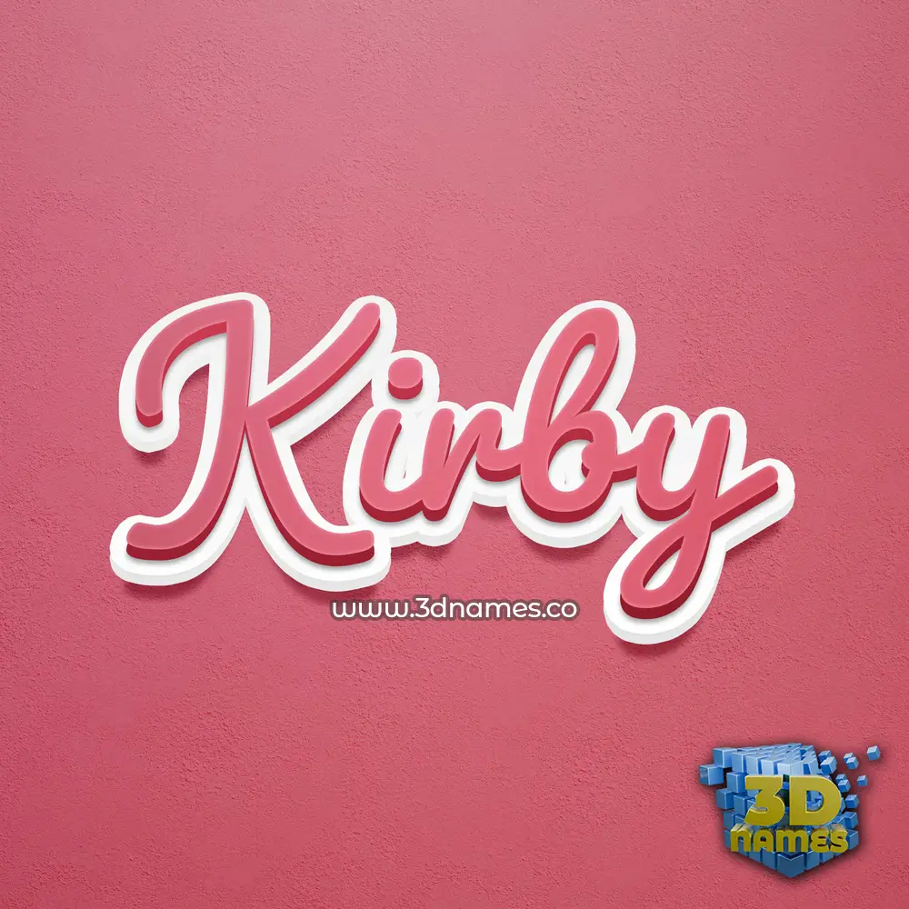 kirby in Red Scribble style - 3D name wallpaper