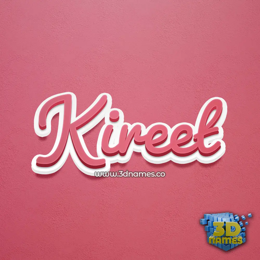 kireet in Red Scribble style - 3D name wallpaper