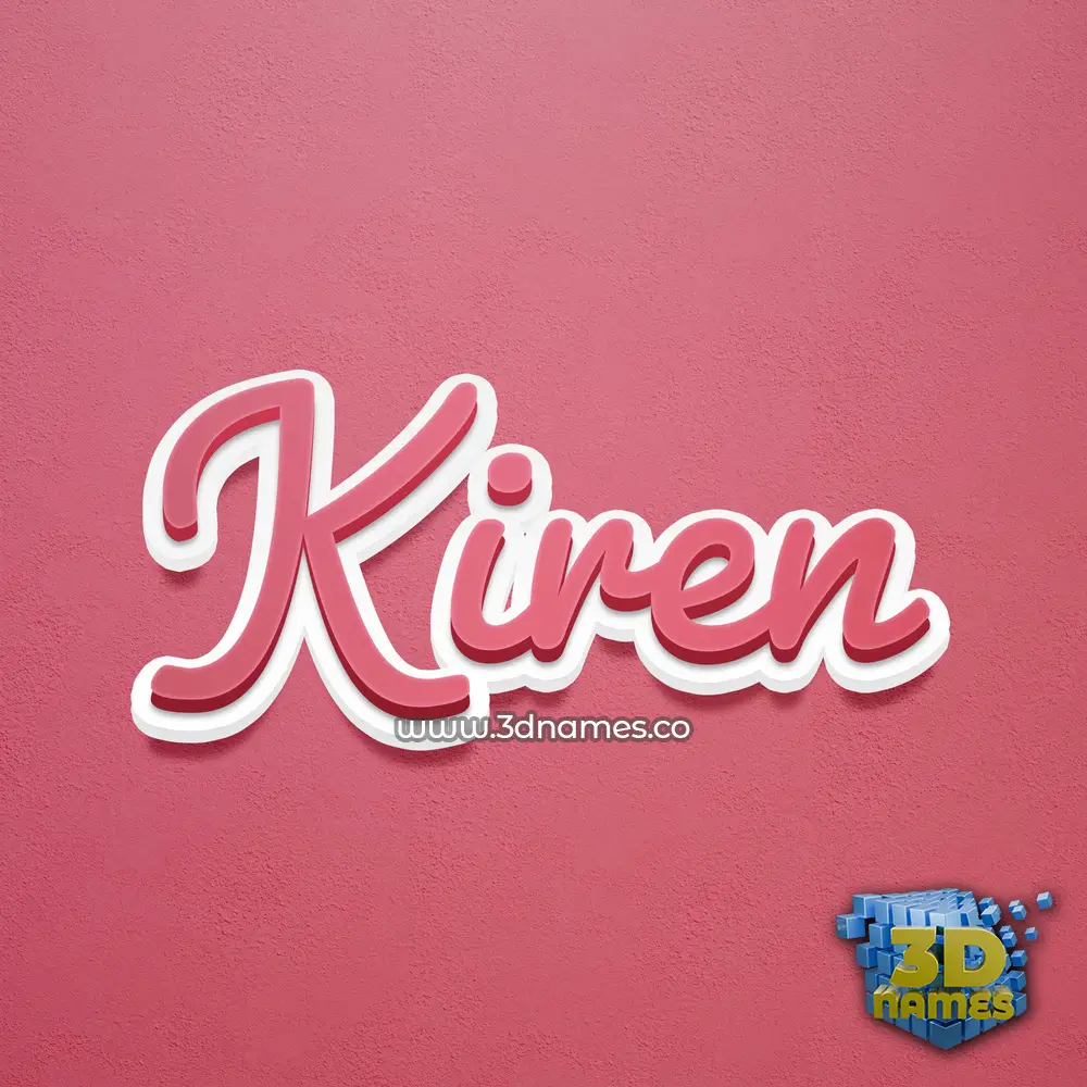 kiren in Red Scribble style - 3D name wallpaper