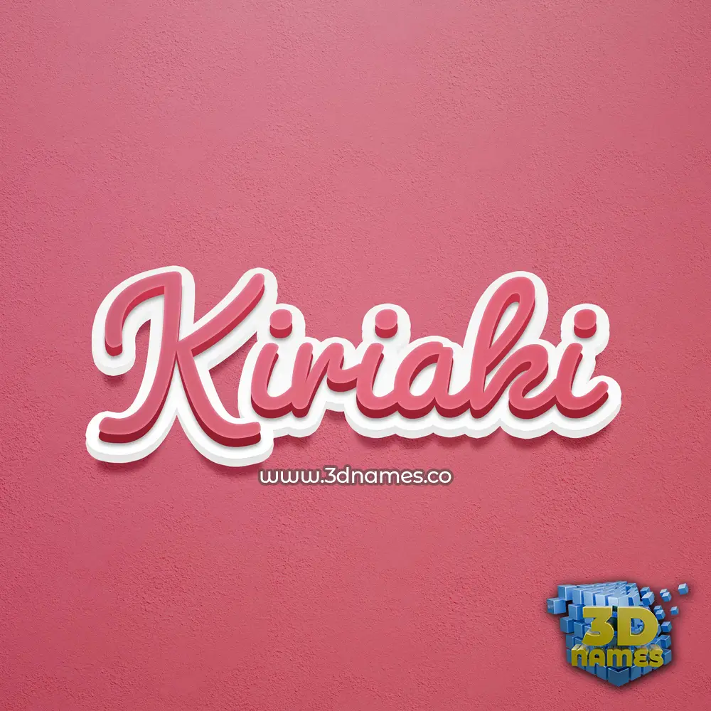 kiriaki in Red Scribble style - 3D name wallpaper