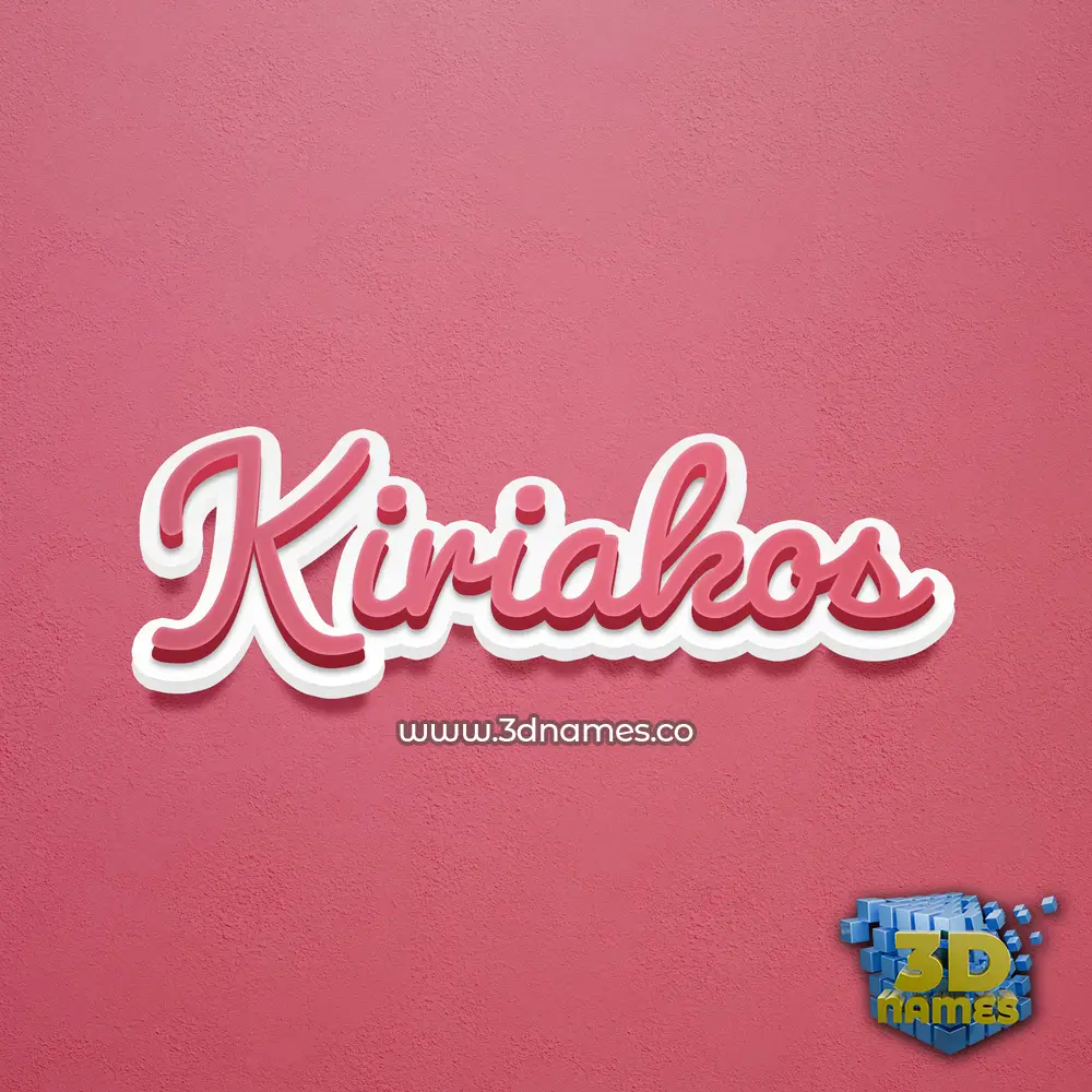 kiriakos in Red Scribble style - 3D name wallpaper