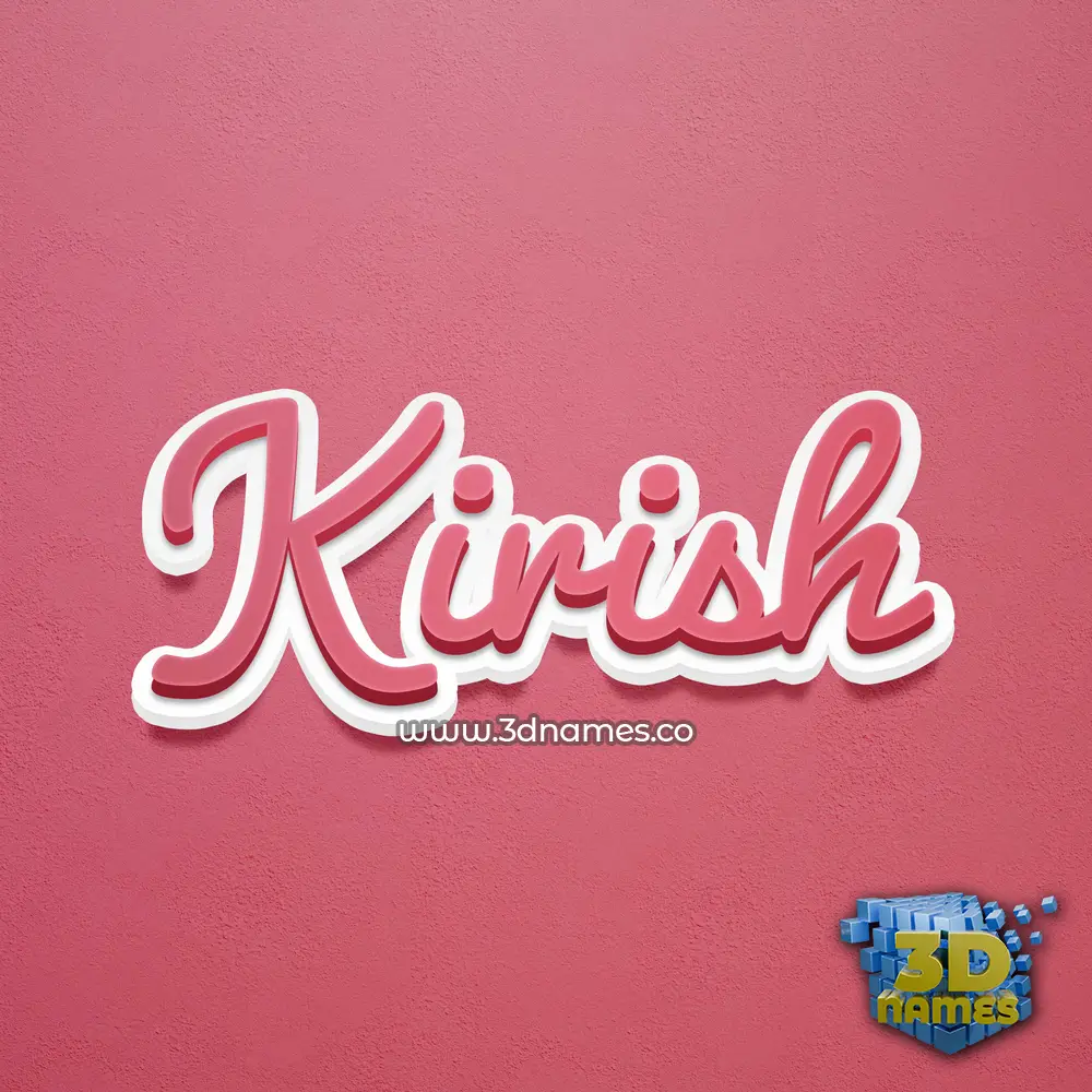 kirish in Red Scribble style - 3D name wallpaper