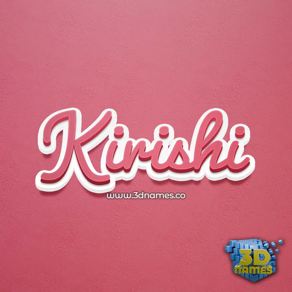 kirishi in Red Scribble style - 3D name wallpaper