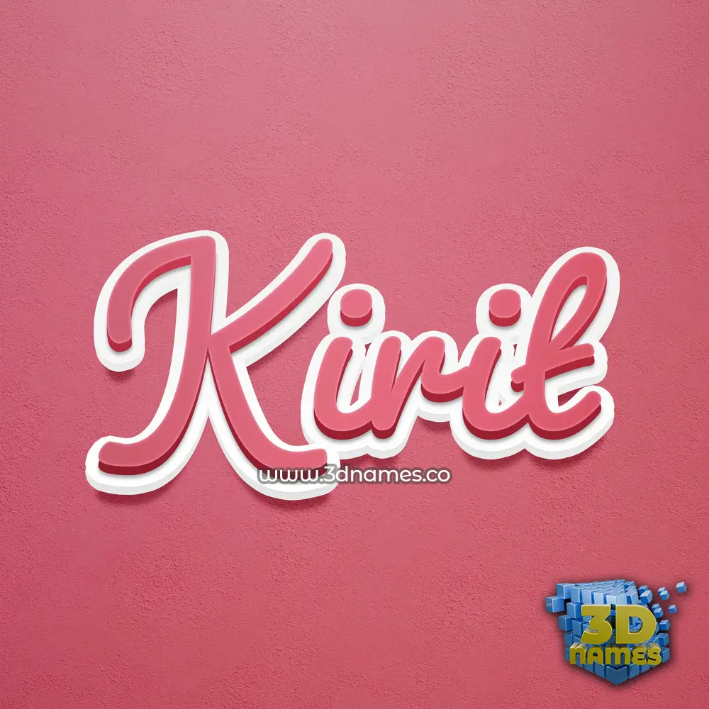 kirit in Red Scribble style - 3D name wallpaper