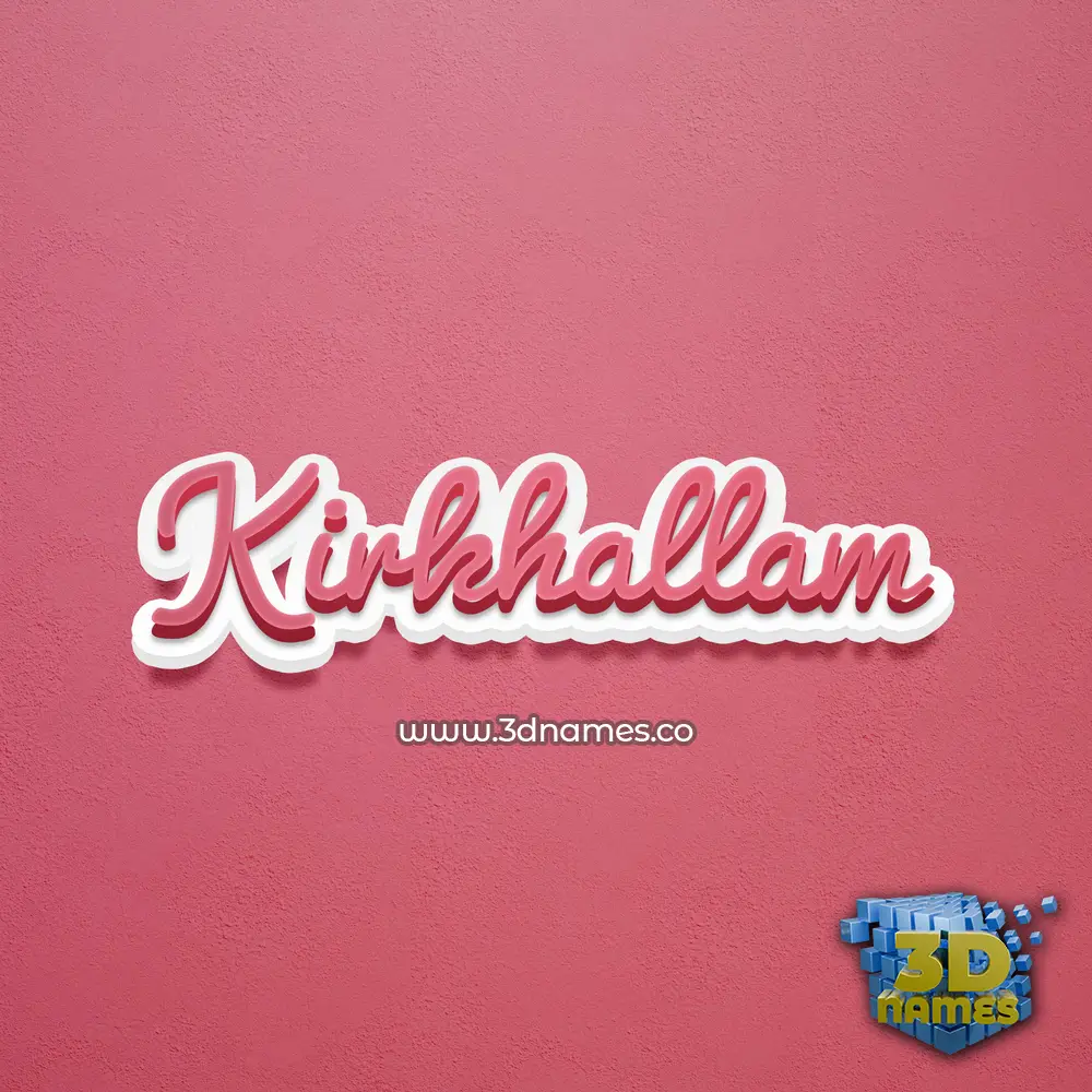 kirkhallam in Red Scribble style - 3D name wallpaper