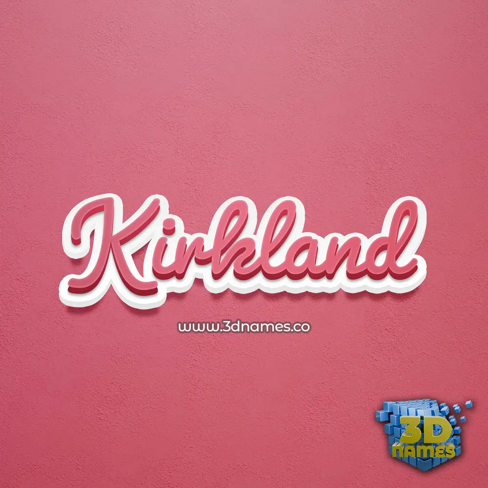 kirkland in Red Scribble style - 3D name wallpaper