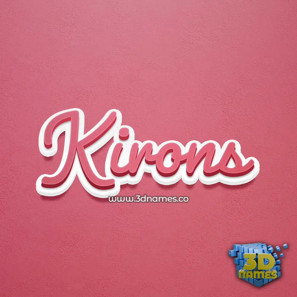 kirons in Red Scribble style - 3D name wallpaper