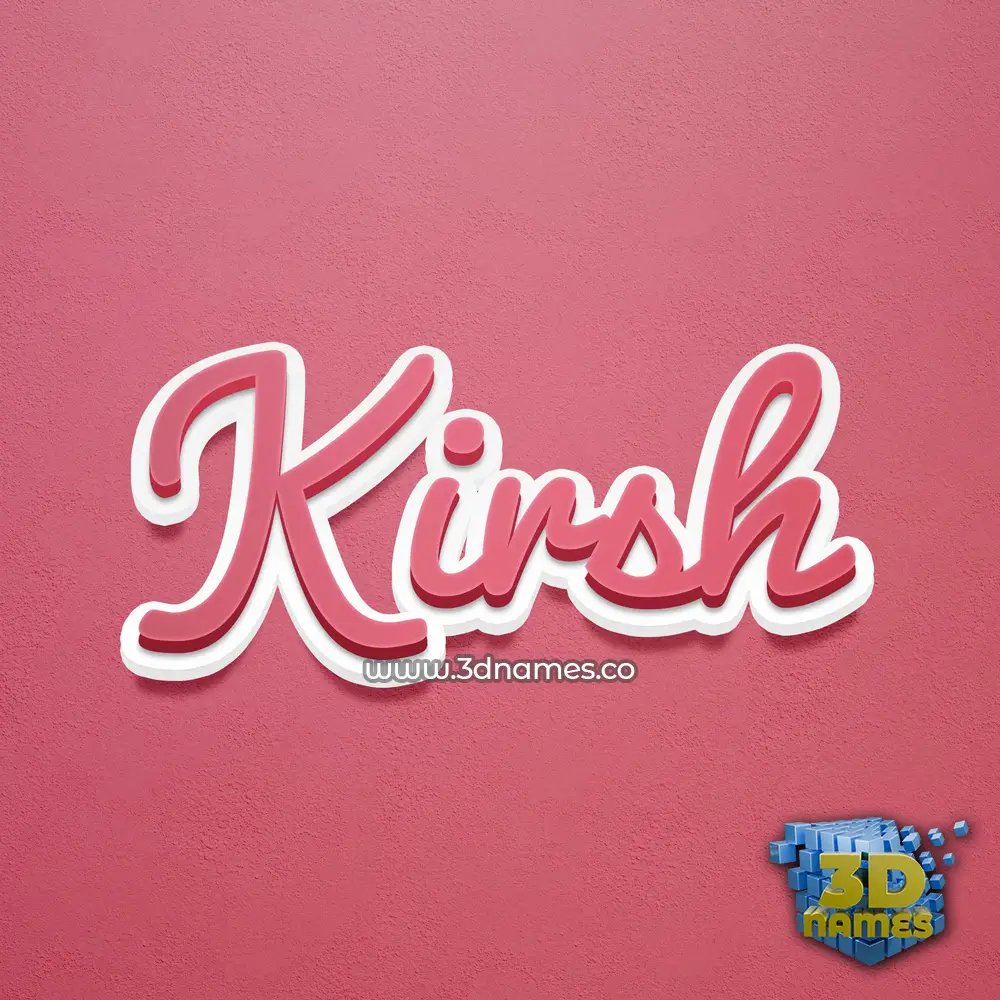 kirsh in Red Scribble style - 3D name wallpaper