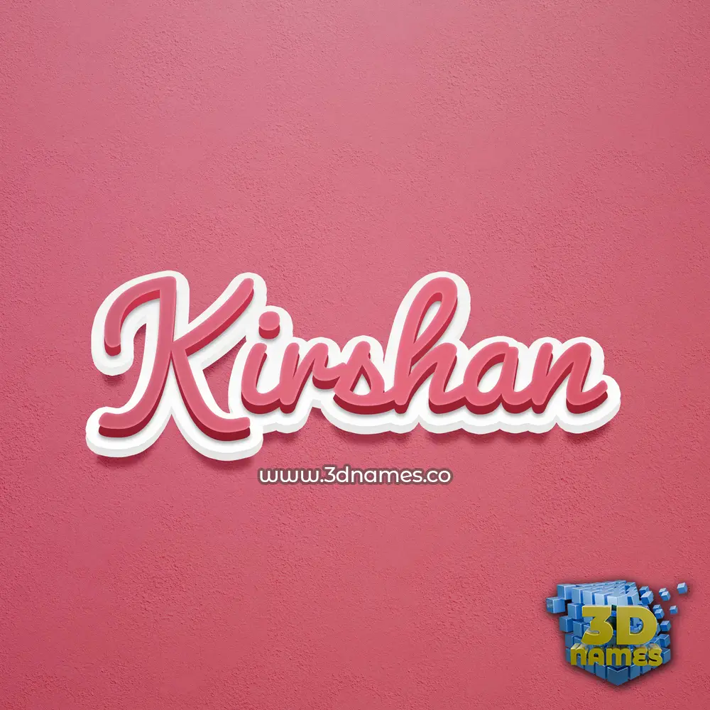 kirshan in Red Scribble style - 3D name wallpaper
