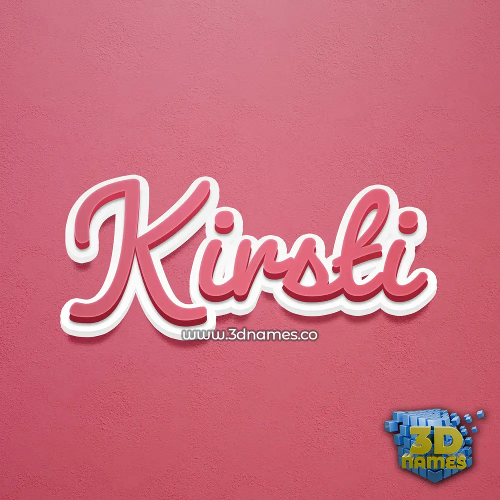 kirsti in Red Scribble style - 3D name wallpaper