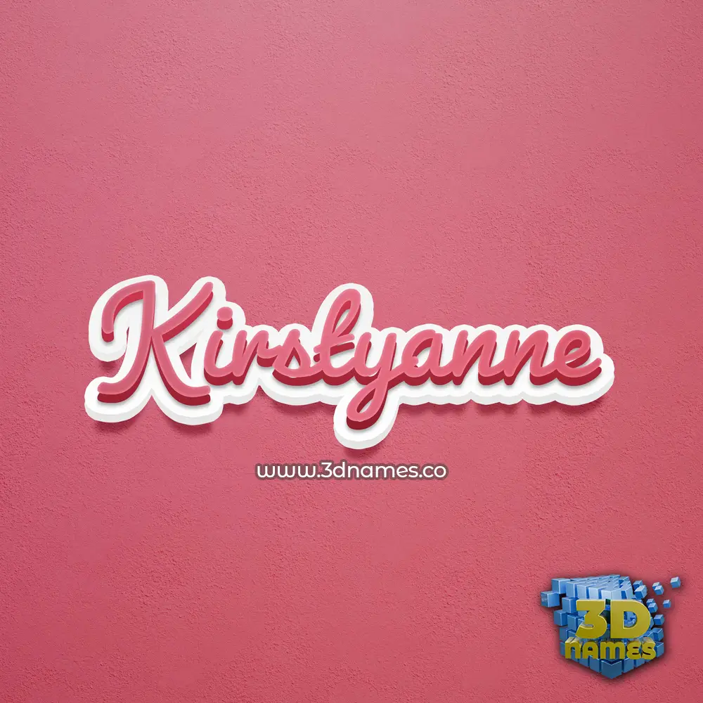 kirstyanne in Red Scribble style - 3D name wallpaper