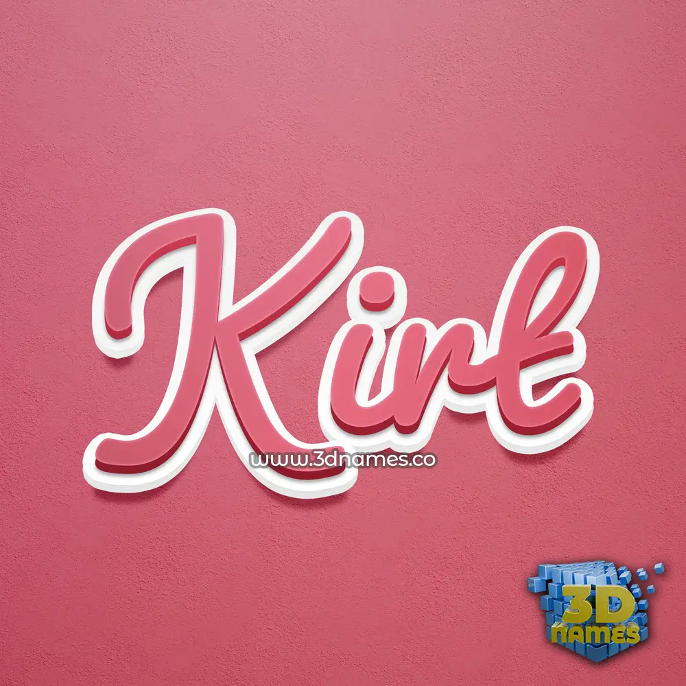 kirt in Red Scribble style - 3D name wallpaper