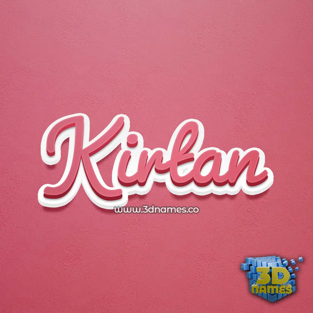 kirtan in Red Scribble style - 3D name wallpaper