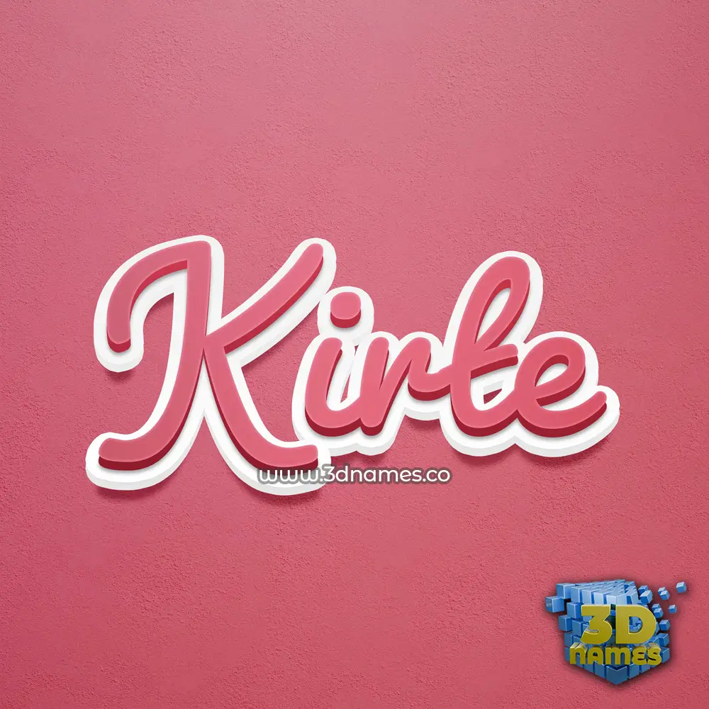 kirte in Red Scribble style - 3D name wallpaper
