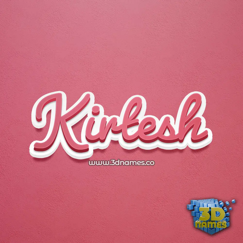 kirtesh in Red Scribble style - 3D name wallpaper