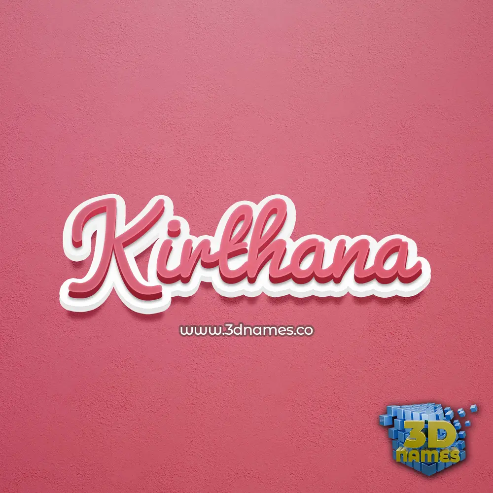 kirthana in Red Scribble style - 3D name wallpaper
