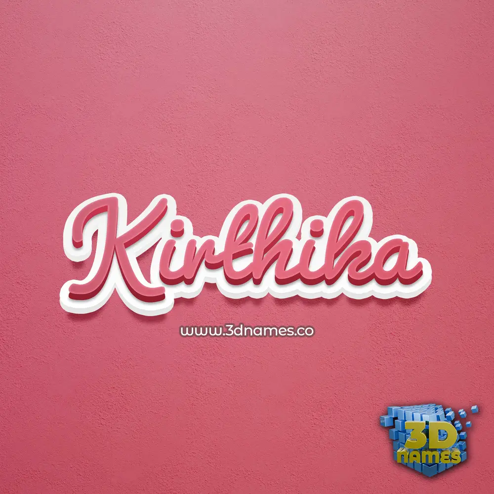 kirthika in Red Scribble style - 3D name wallpaper