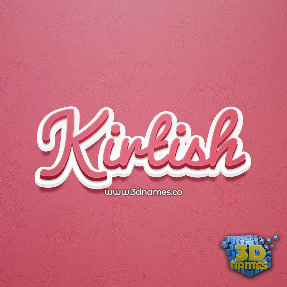 kirtish in Red Scribble style - 3D name wallpaper