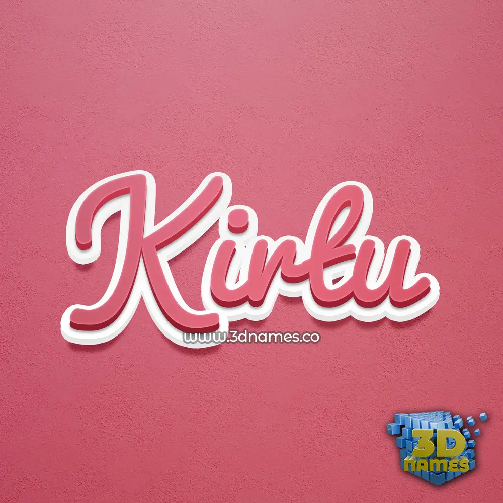 kirtu in Red Scribble style - 3D name wallpaper