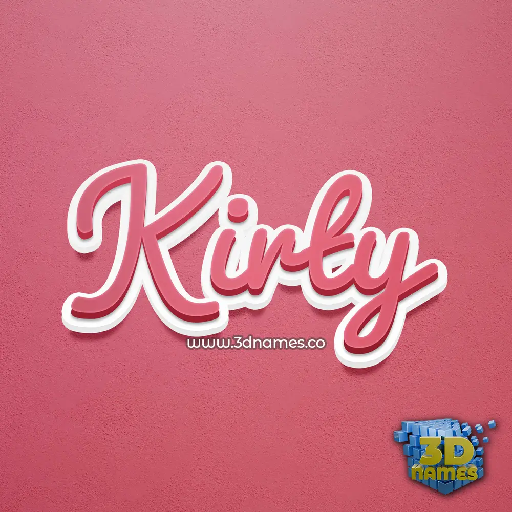 kirty in Red Scribble style - 3D name wallpaper