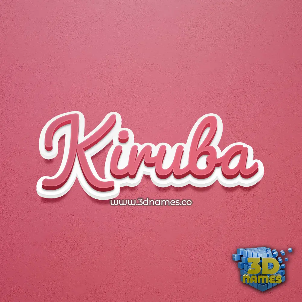 kiruba in Red Scribble style - 3D name wallpaper