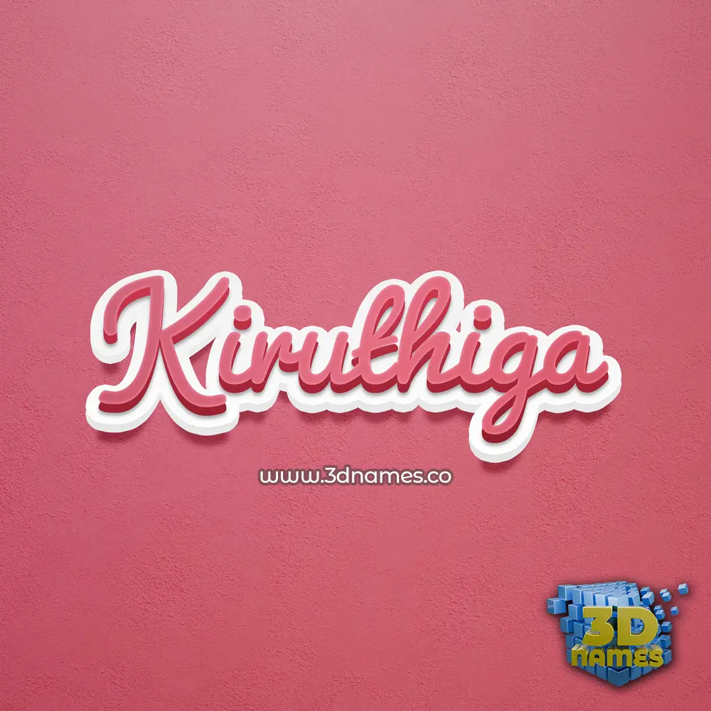 kiruthiga in Red Scribble style - 3D name wallpaper