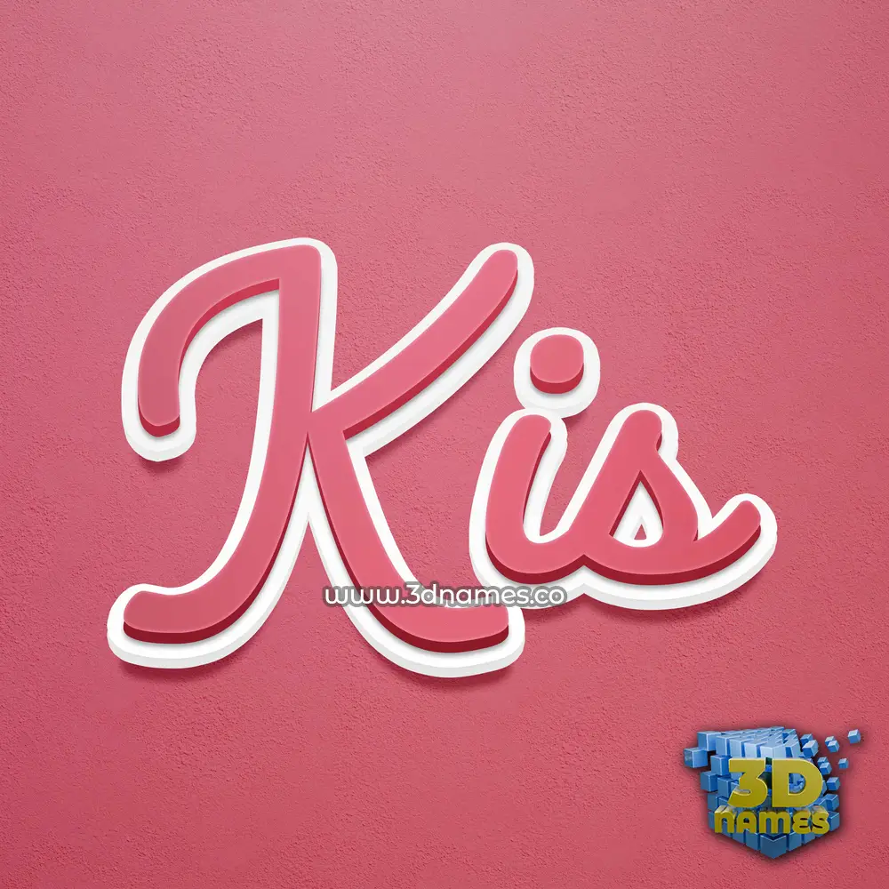 kis in Red Scribble style - 3D name wallpaper