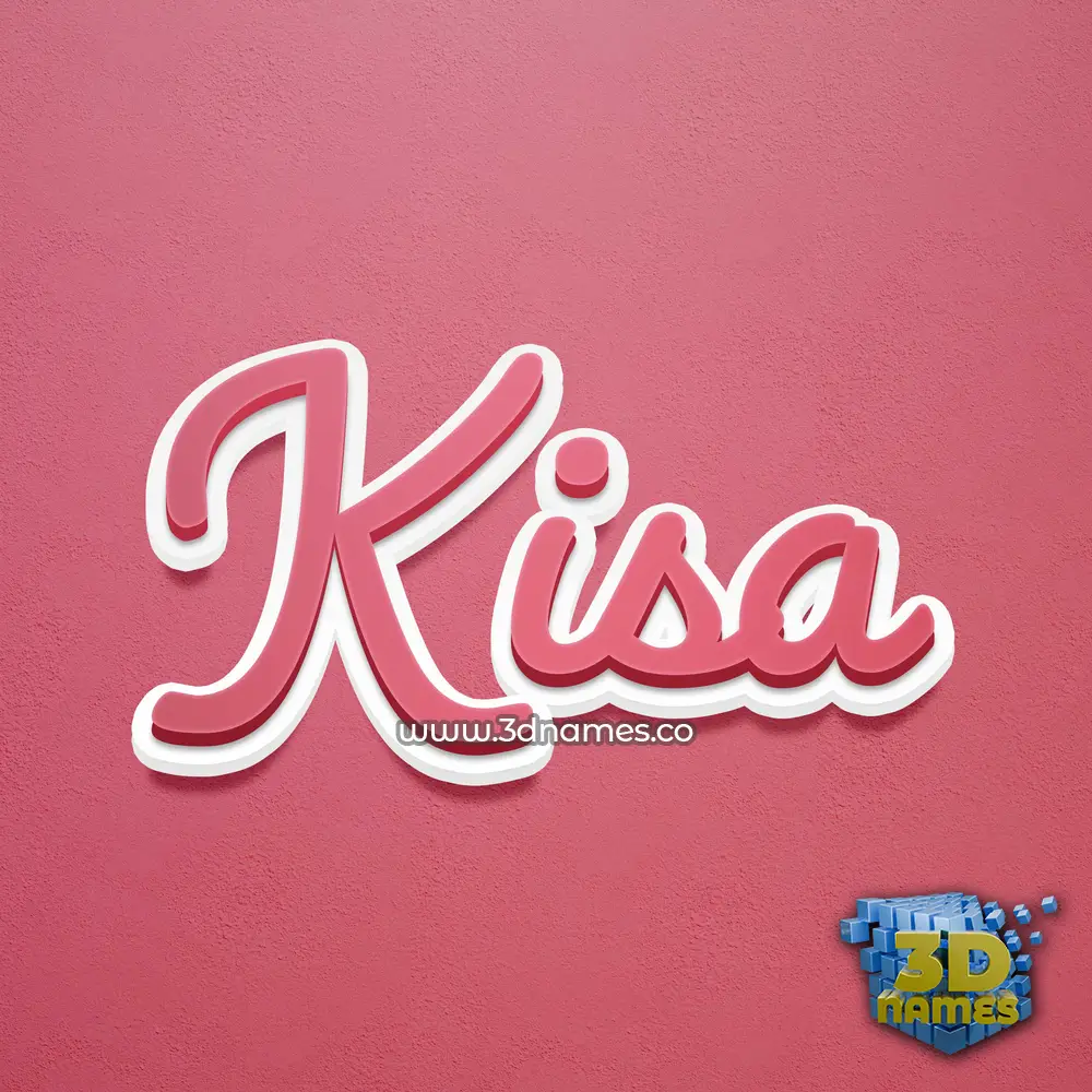 kisa in Red Scribble style - 3D name wallpaper