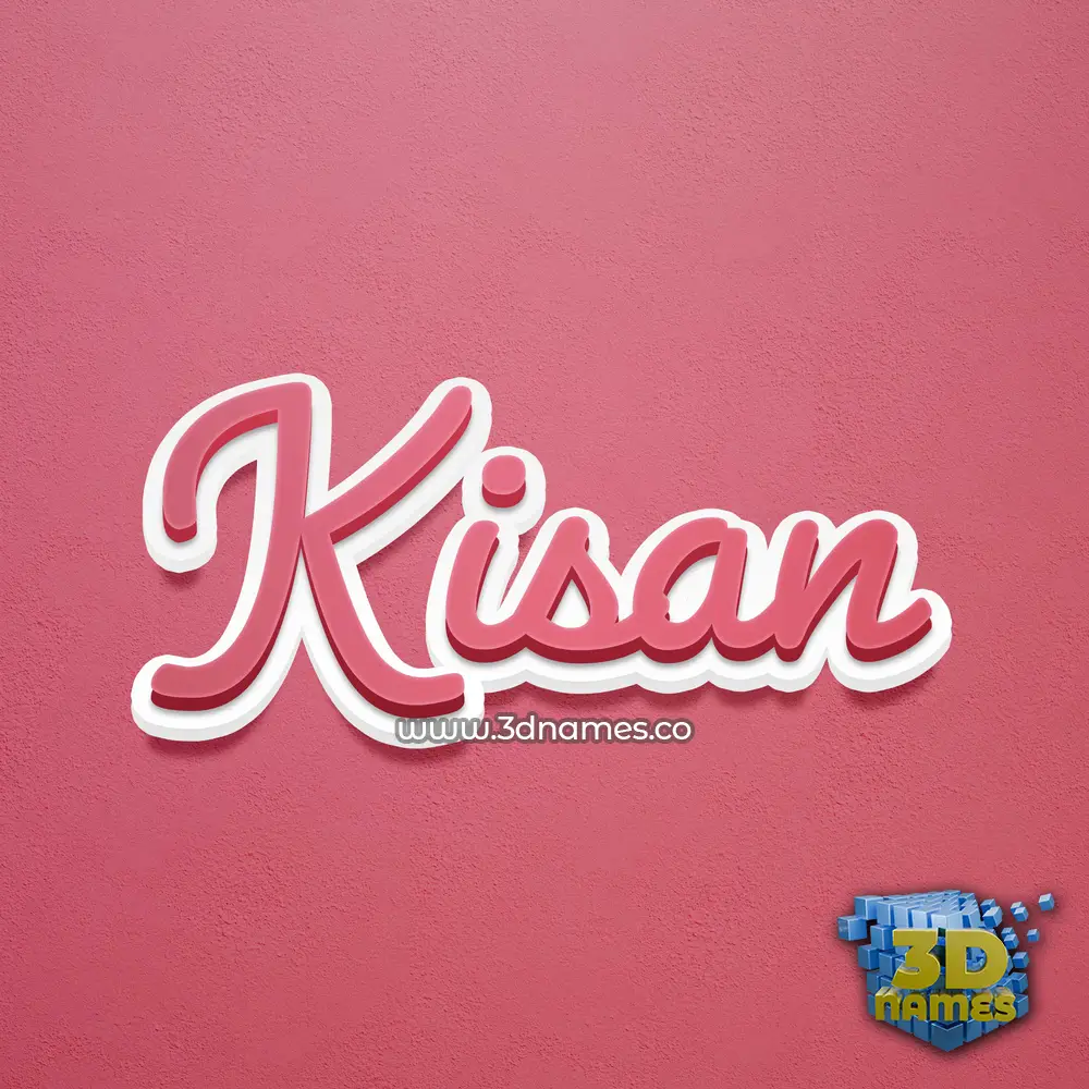 kisan in Red Scribble style - 3D name wallpaper