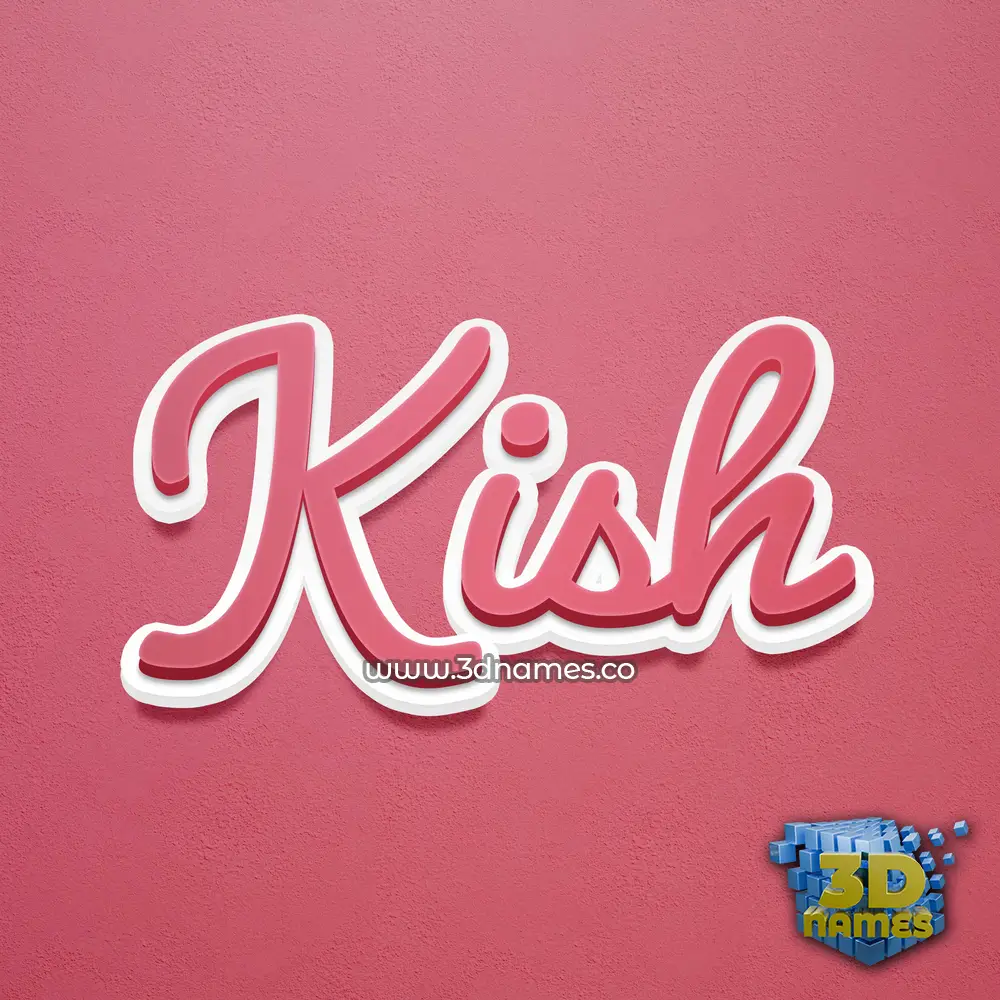 kish in Red Scribble style - 3D name wallpaper