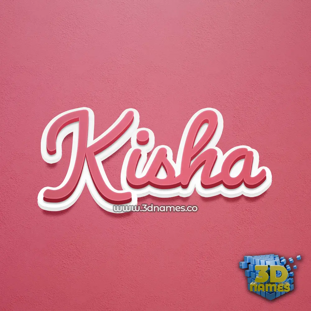 kisha in Red Scribble style - 3D name wallpaper