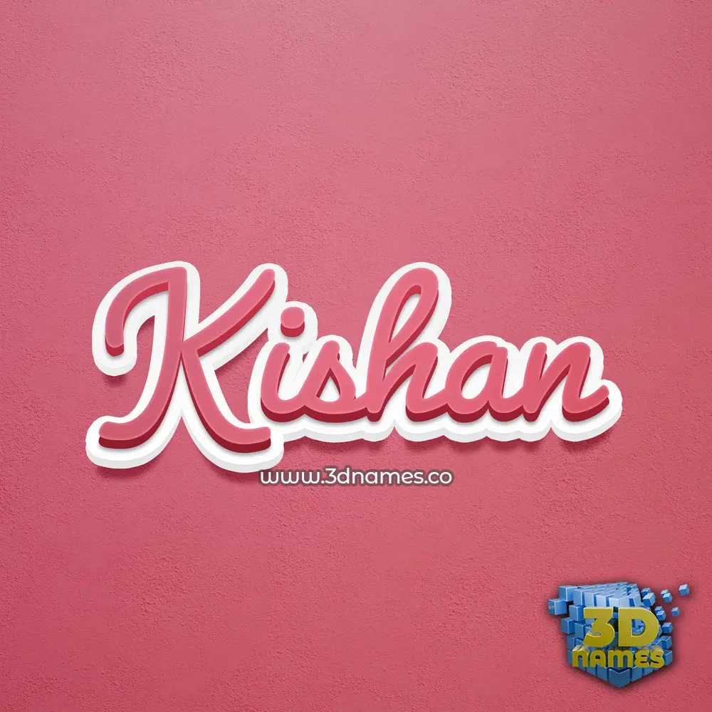 kishan in Red Scribble style - 3D name wallpaper