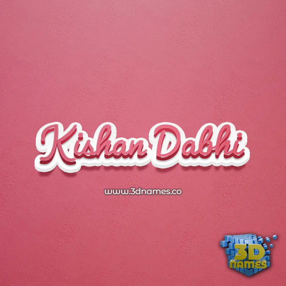 kishan dabhi in Red Scribble style - 3D name wallpaper