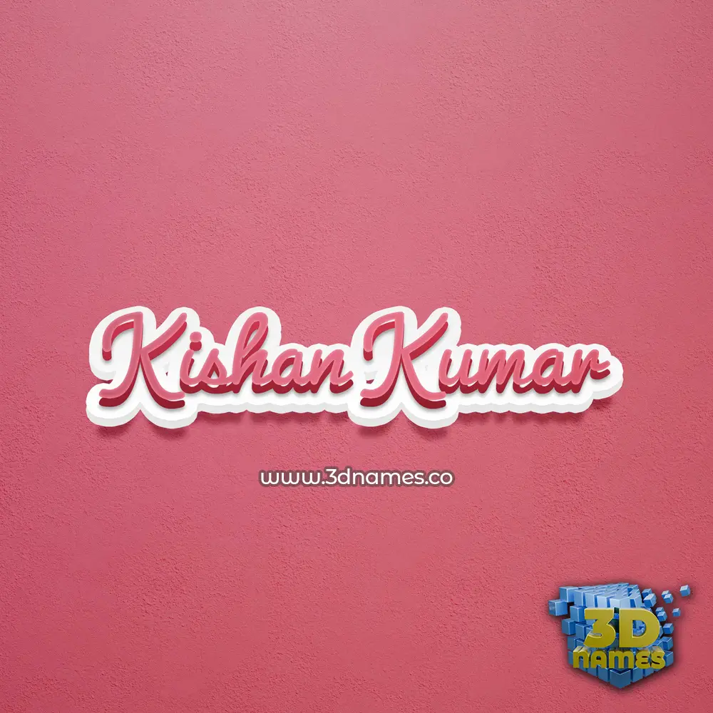 kishan kumar in Red Scribble style - 3D name wallpaper