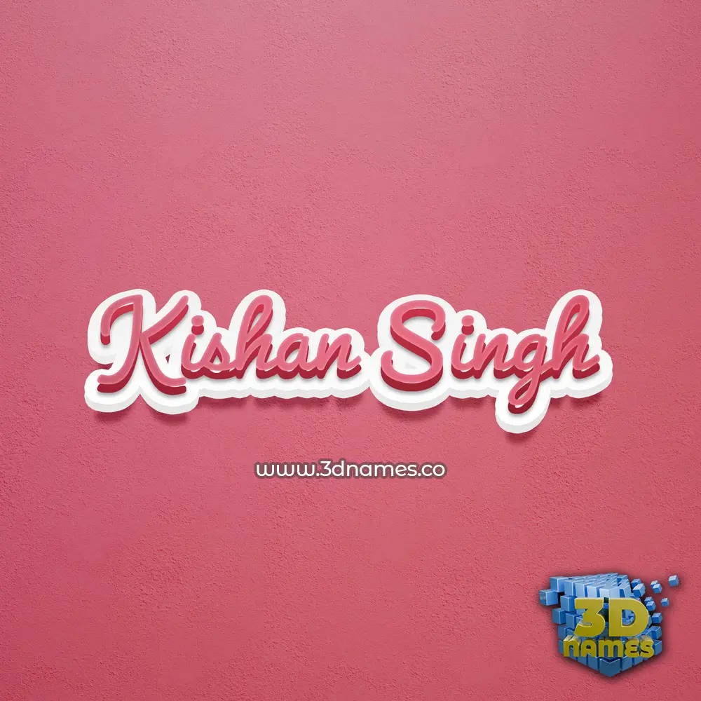 kishan singh in Red Scribble style - 3D name wallpaper