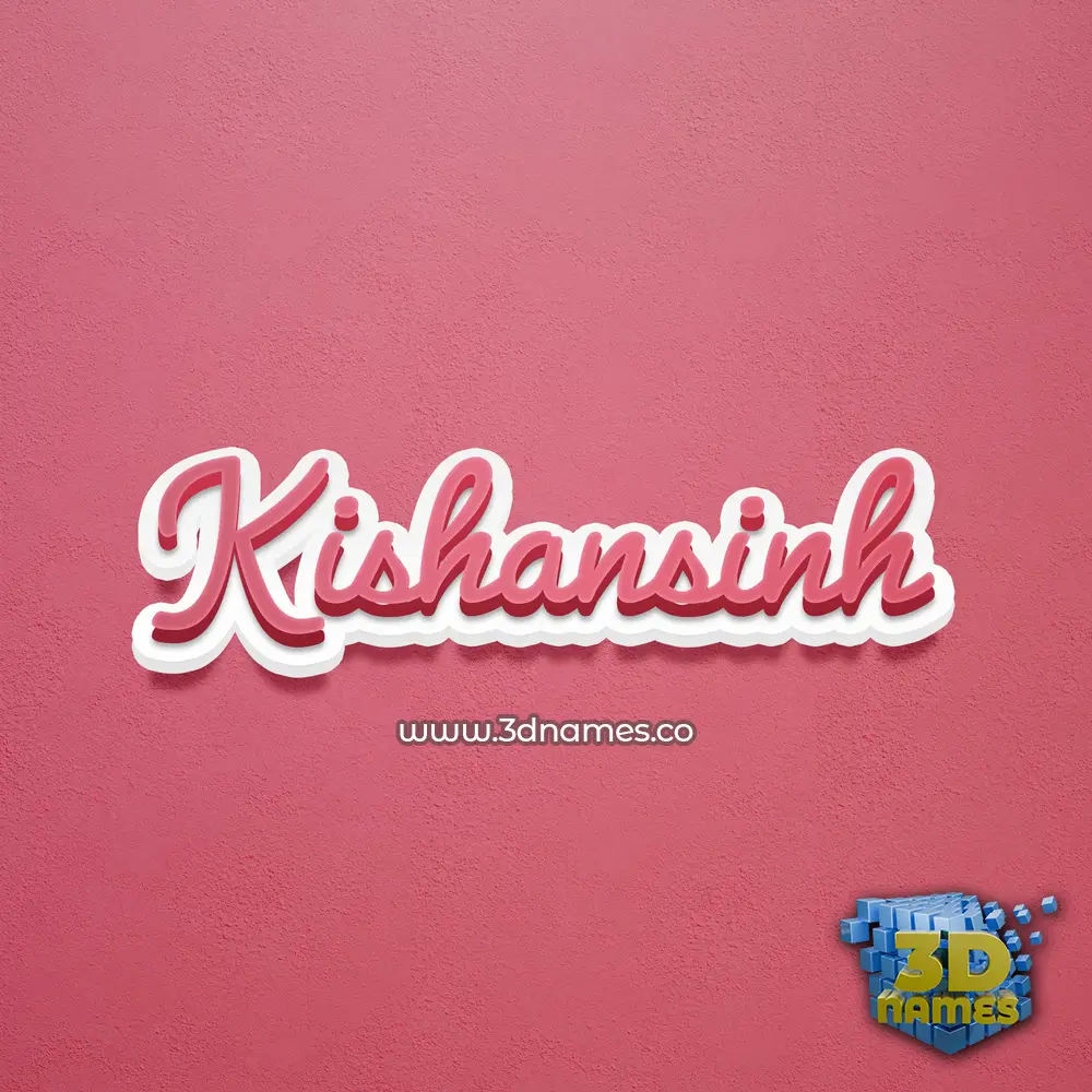 kishansinh in Red Scribble style - 3D name wallpaper