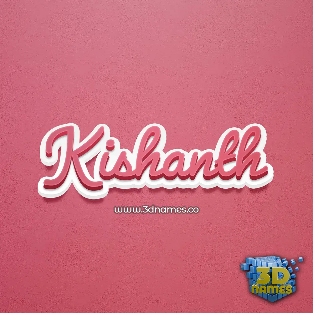 kishanth in Red Scribble style - 3D name wallpaper