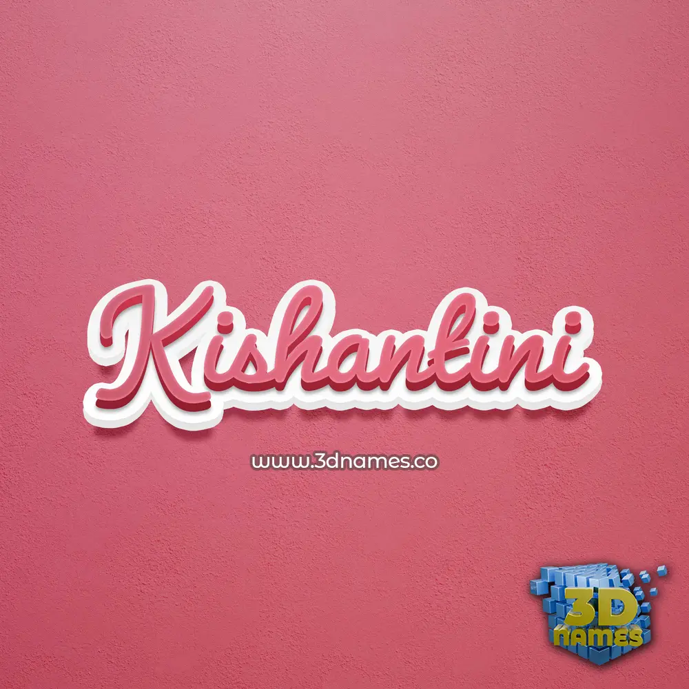 kishantini in Red Scribble style - 3D name wallpaper