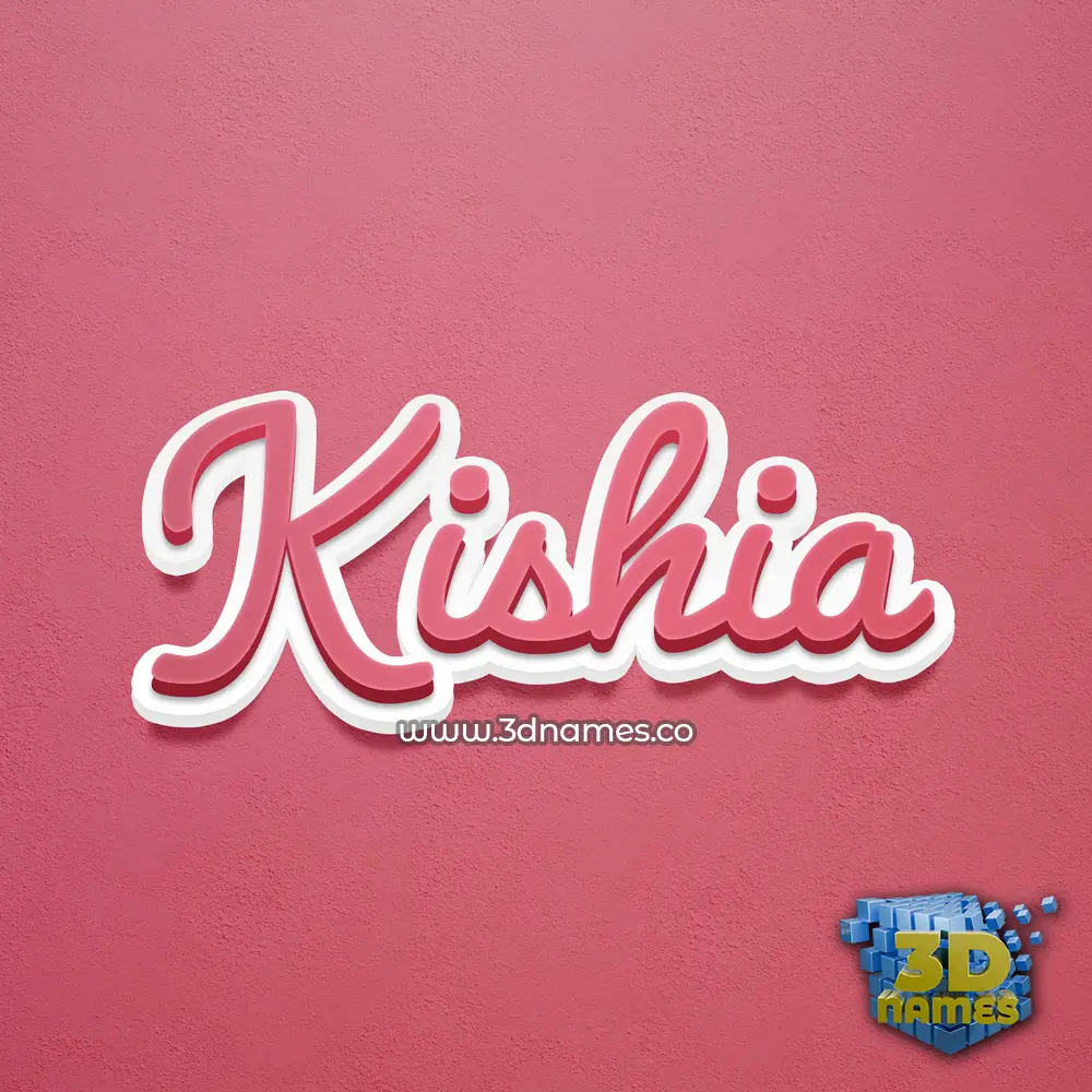 kishia in Red Scribble style - 3D name wallpaper