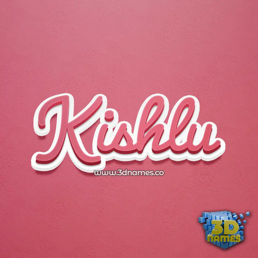 kishlu in Red Scribble style - 3D name wallpaper