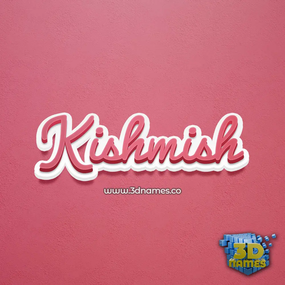 kishmish in Red Scribble style - 3D name wallpaper