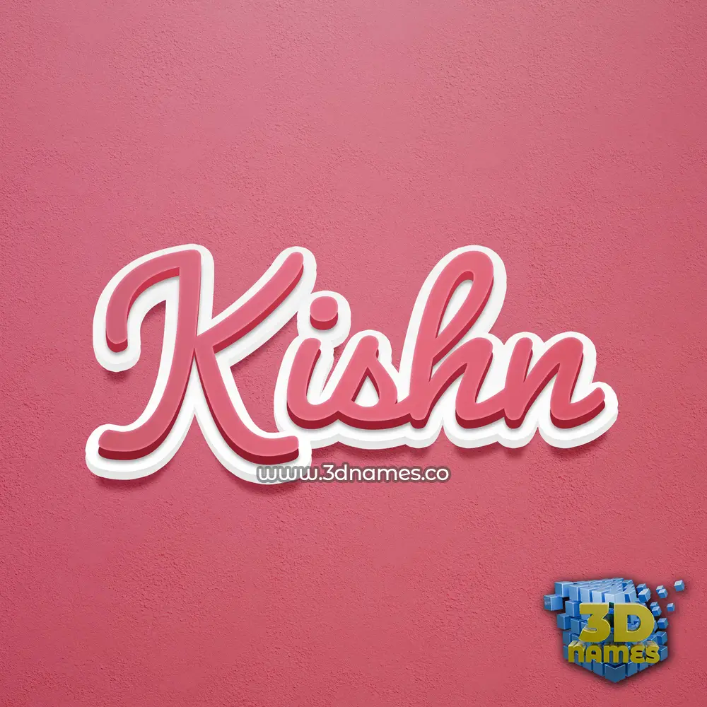 kishn in Red Scribble style - 3D name wallpaper