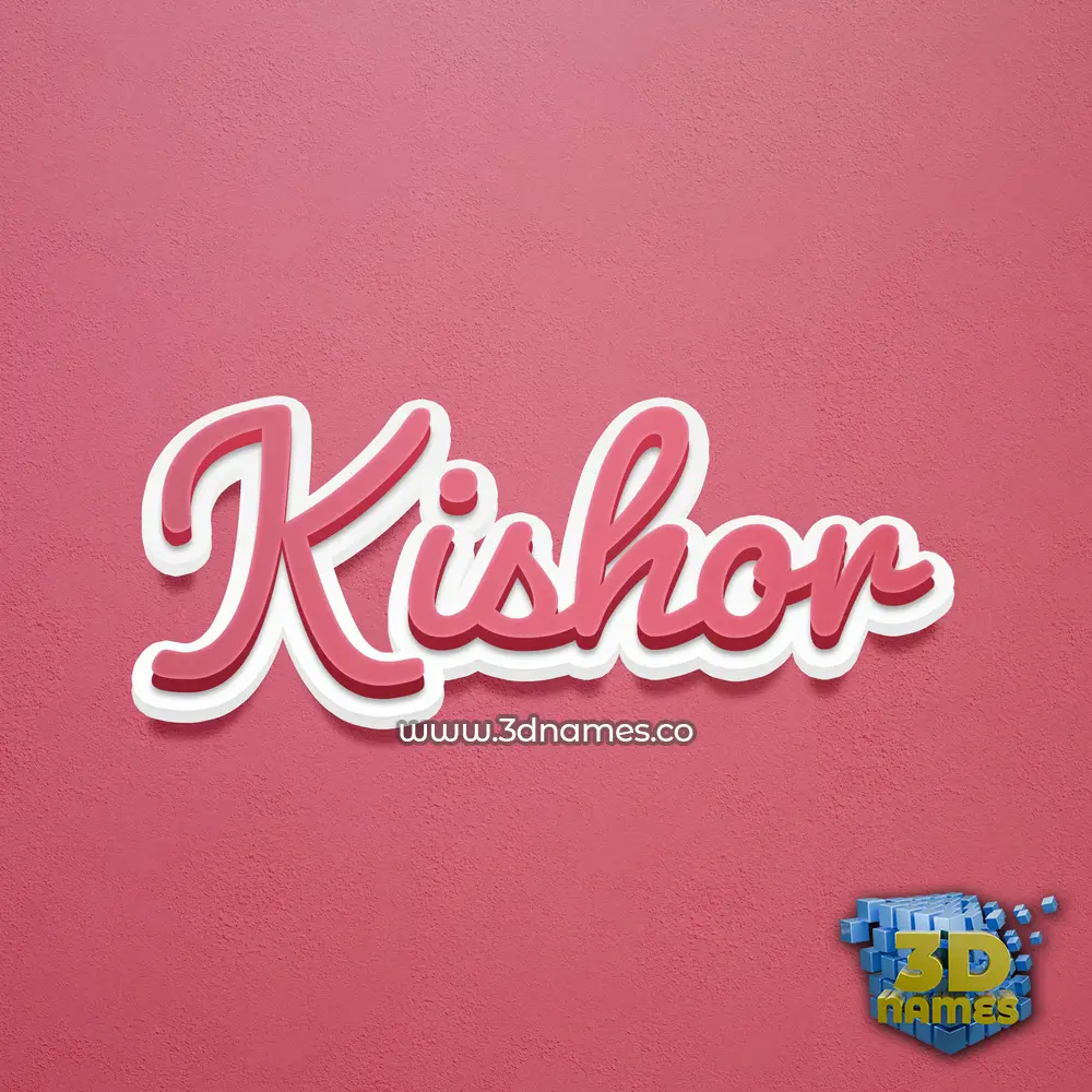 kishor in Red Scribble style - 3D name wallpaper